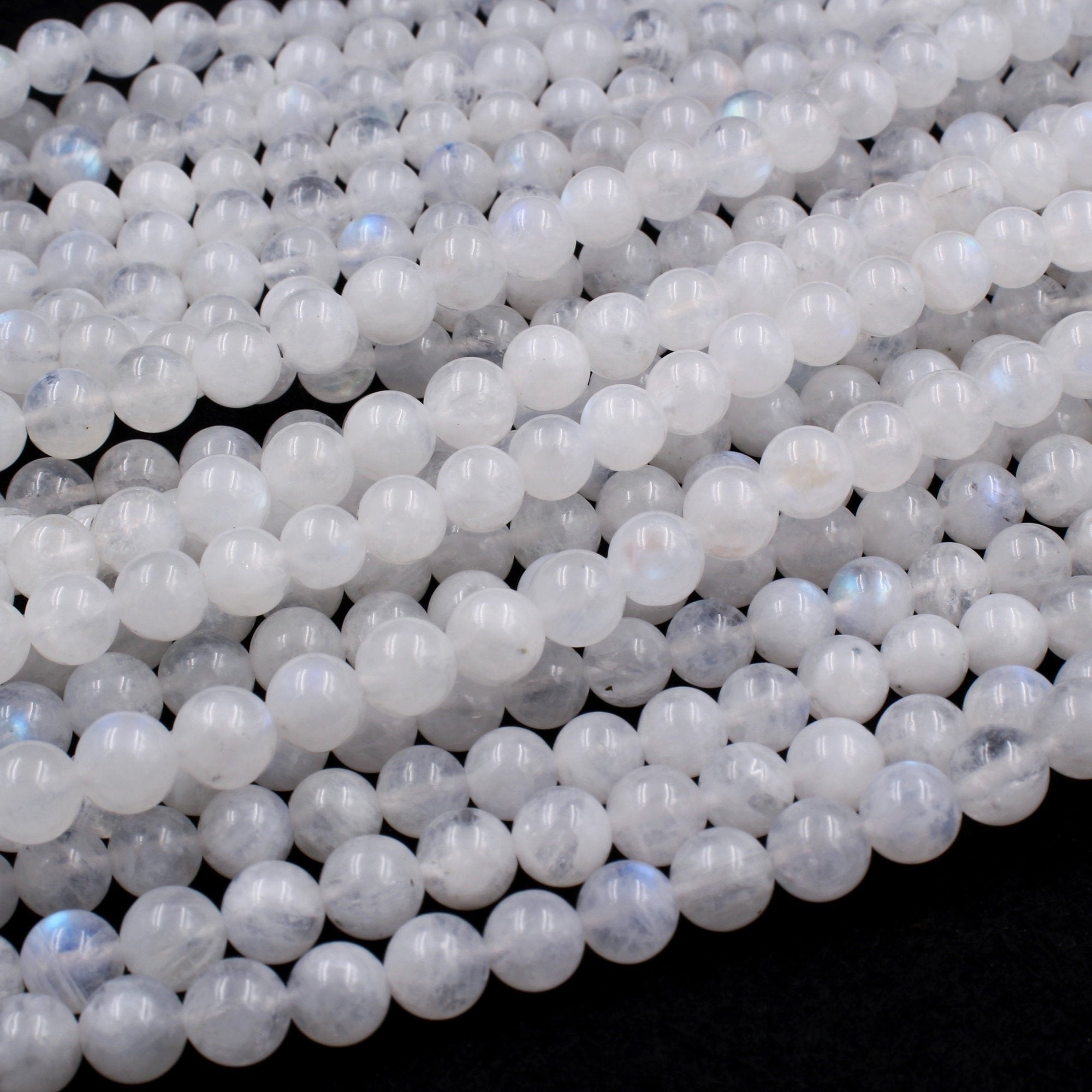 Natural Rainbow Moonstone Gemstone Round Beads For Jewelry Making 15"6mm 8mm 10m