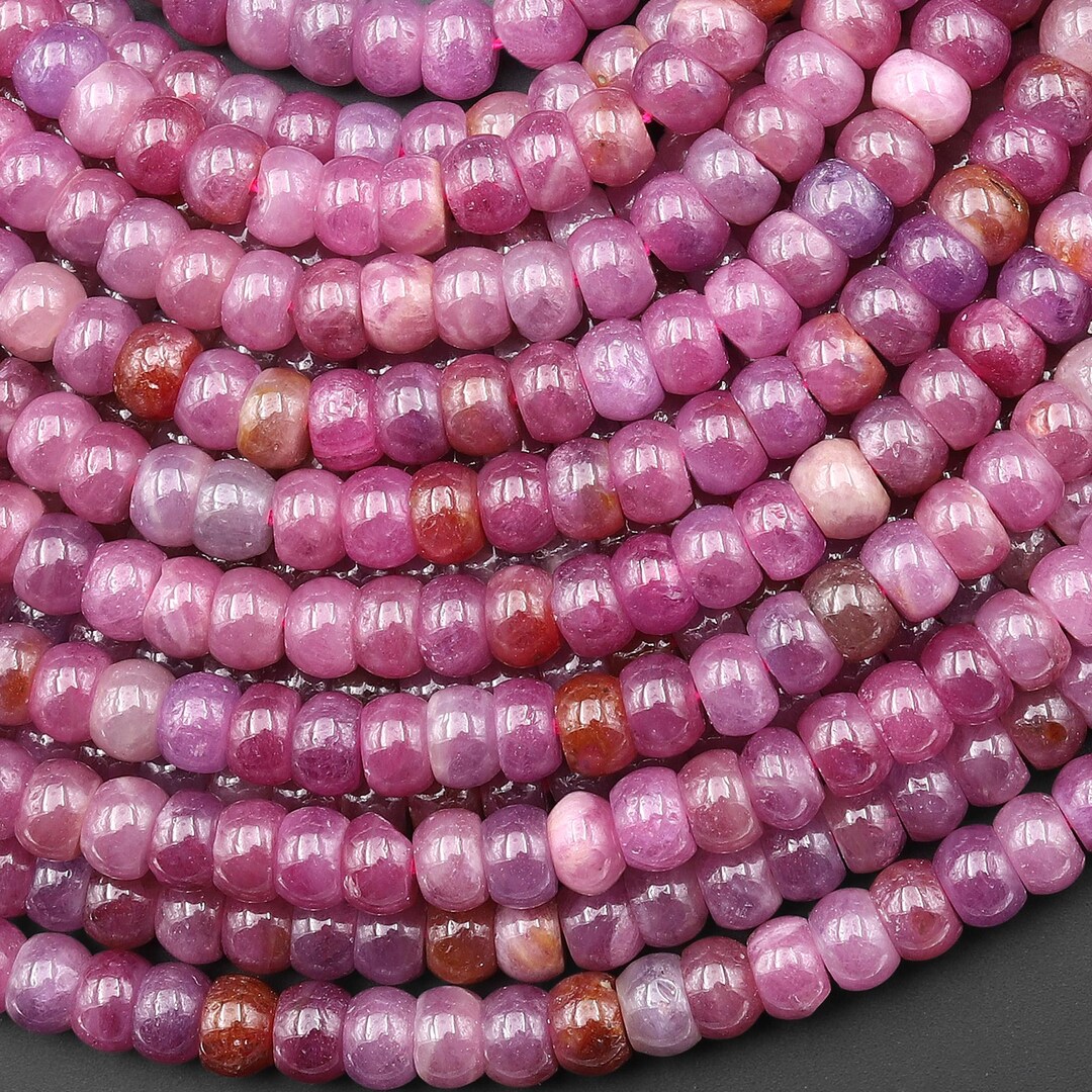 Real Genuine Natural Ruby Gemstone Smooth Rondelle 6mm Beads 15.5 ...