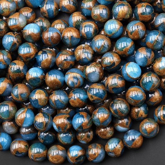 Impression Jasper Smooth Round Beads 4mm 6mm 8mm 10mm Aka Copper Turquoise Jasper 15.5" Strand
