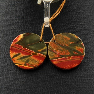 •4 OF CUPS• red creek jasper coin + silver earrings