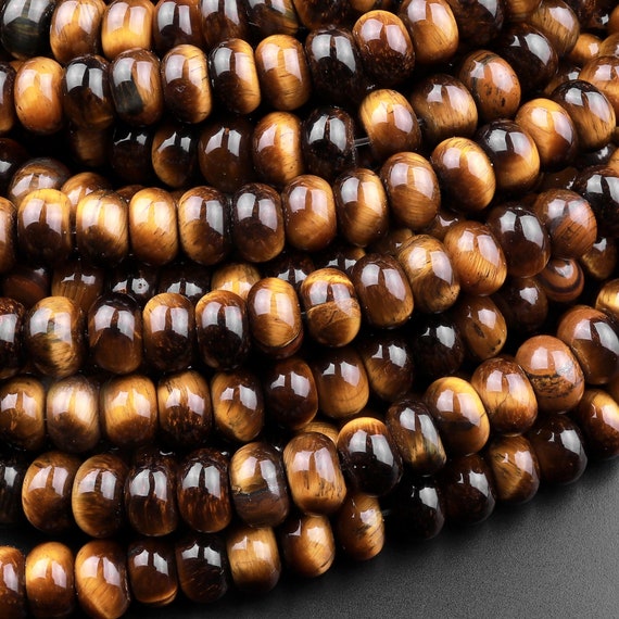 Large Hole Tigers Eye Beads | Tiger Eye Smooth Round Shaped Beads with 2mm  Holes | 7.5 Strand | 8mm 10mm 12mm Available | Loose Beads - 8mm