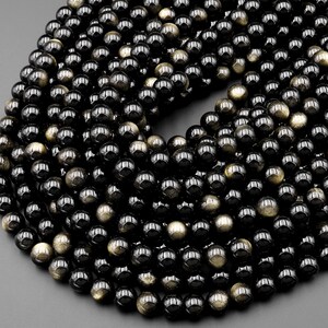 AAA Natural Golden Obsidian Beads 8mm 15.5" Strand image 2