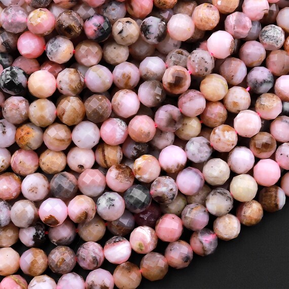 Natural Peruvian Pink Opal Beads 4mm 5mm 6mm Faceted Round Micro Faceted Laser Diamond Cut Pink Gemstone 15.5 Strand Etsy Canada