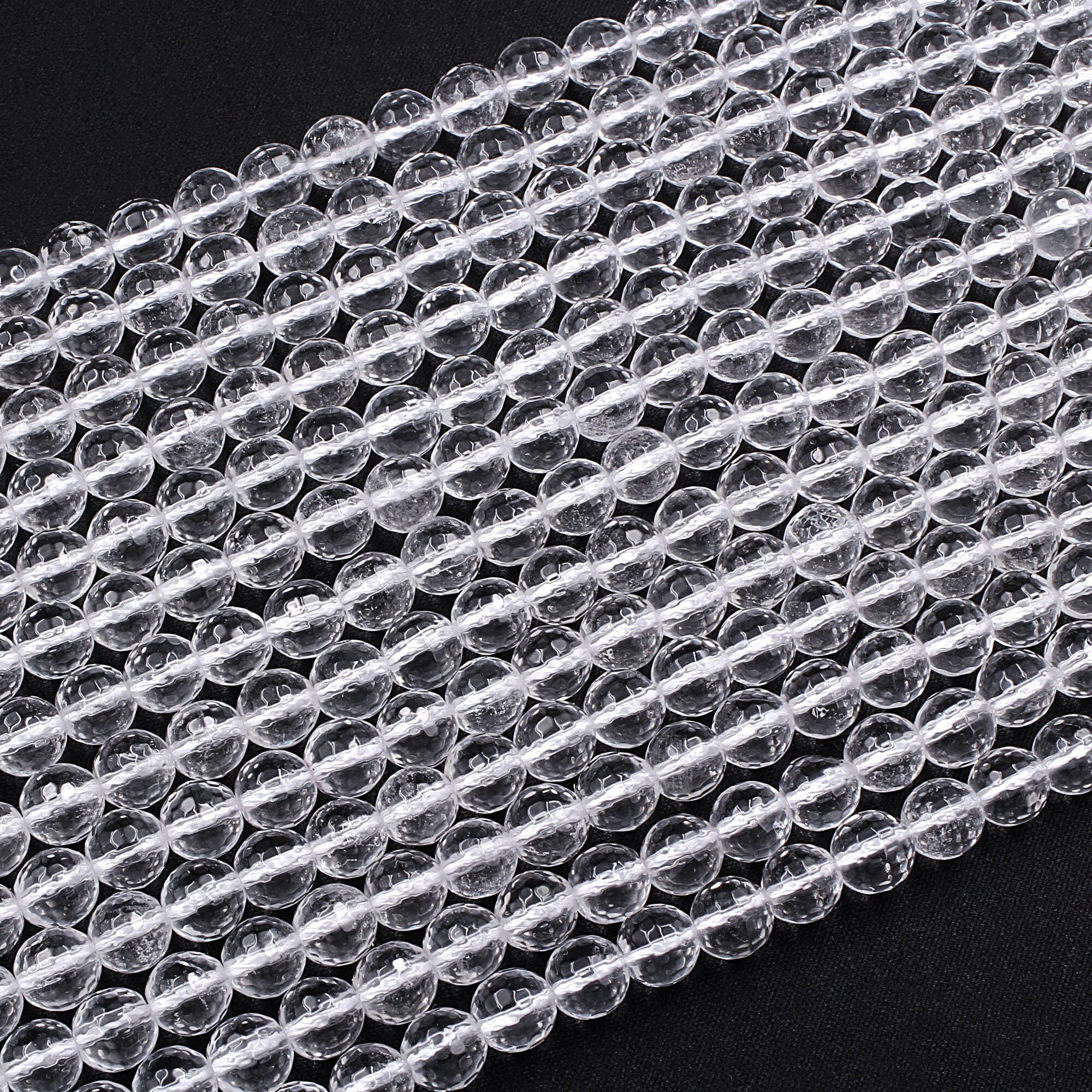 Faceted Natural Rock Quartz Round Beads 2mm 3mm 4mm 6mm 8mm 10mm 12mm ...
