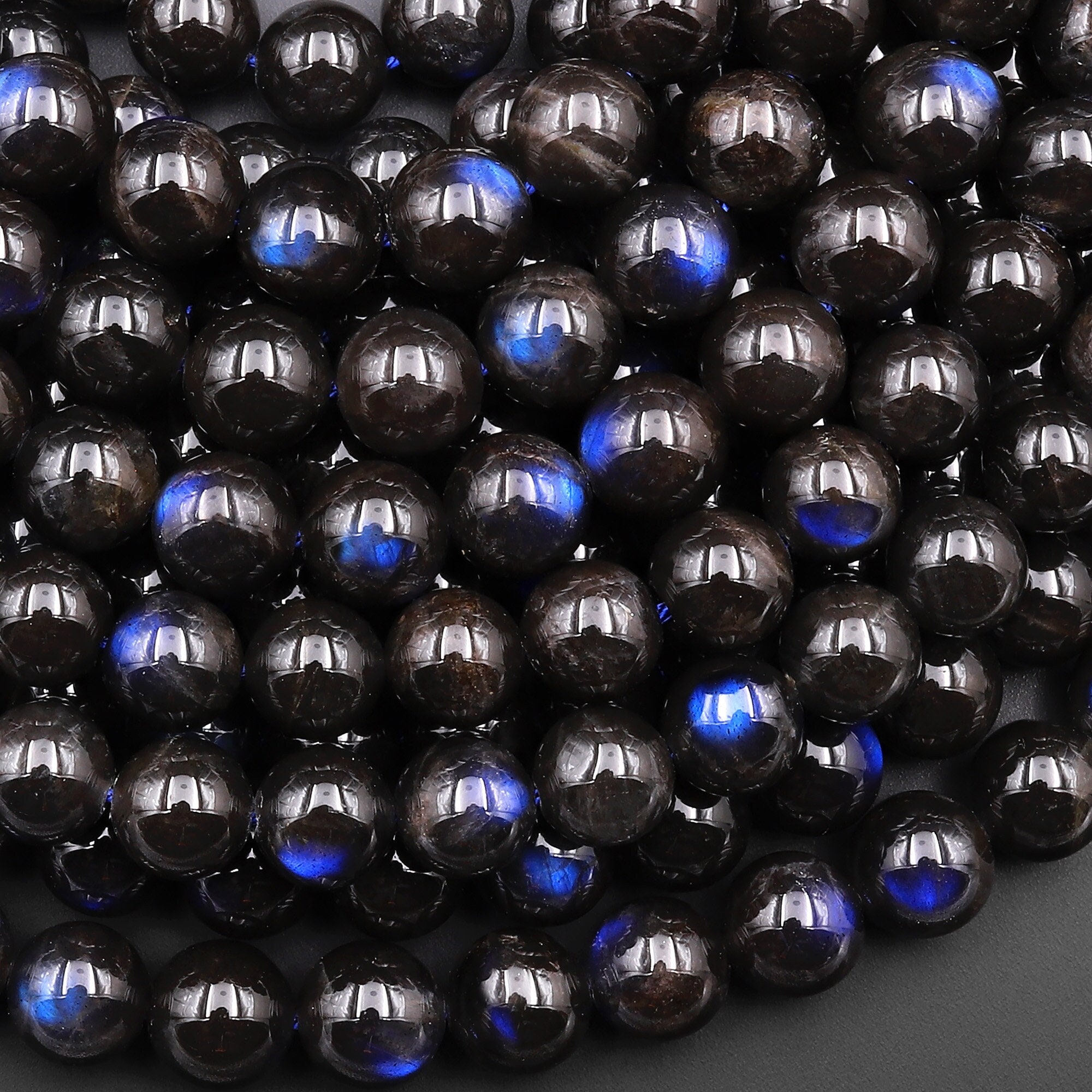 6mm Black Glass Bead 