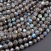 Natural Labradorite Faceted 6mm 8mm Round Beads Diamond Double Hearted Star Facets Tons of Rainbow Flashes 15.5' Strand 
