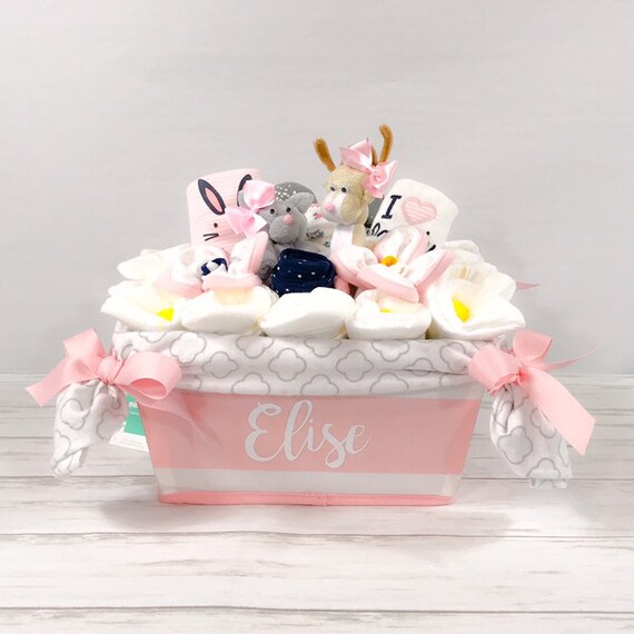 Personalized Baby Girl Gift Basket for Baby Girl Customized Etsy