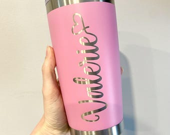 20oz Custom Name Tumbler – Laser Engraved Stainless Steel Cup, Personalized Insulated Travel Mug
