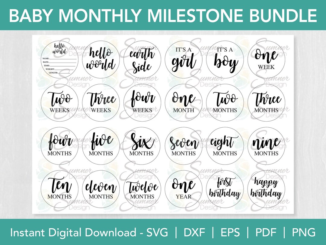 Baby Milestone Discs Laser Cut Files | Newborn Photo Props (digital ...