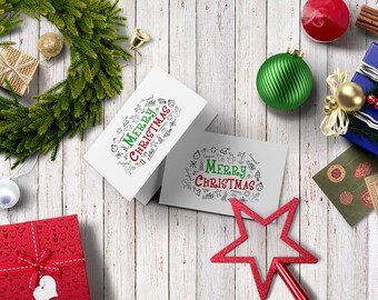 Merry Christmas Card - Printable Card - Greeting Card Digital - Folded Card - 4.25x5.5 Card - DIGITAL FILES ONLY
