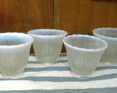 Vintage Fenton Set of 4 Opalescent Scalloped 2 1 4 quot Fitter Light Shades Covers