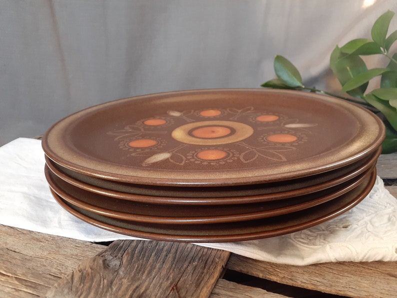 Georges Briard Aztec Stoneware Dinner Plates - Retro 70s Set of 4 - Etsy