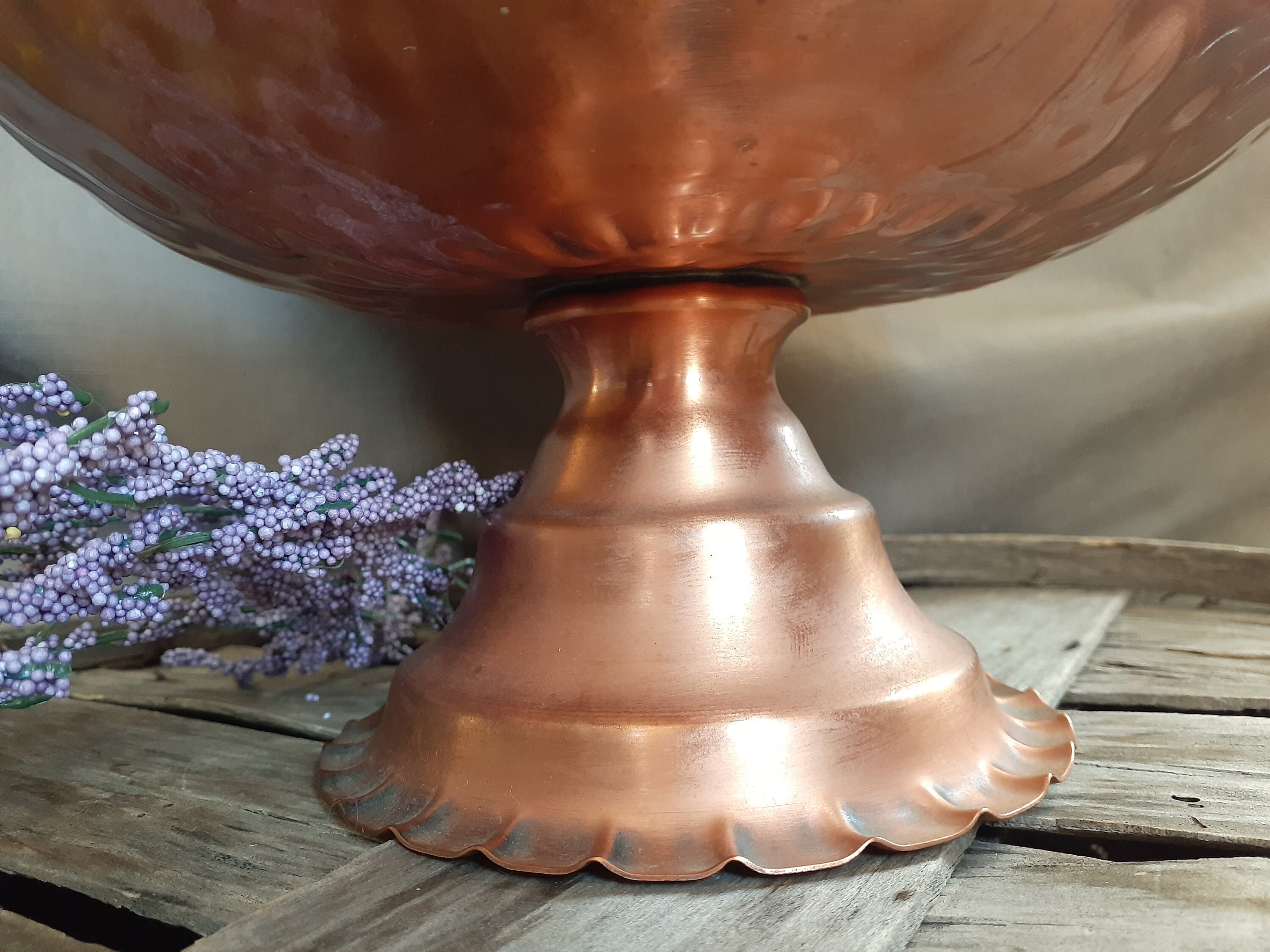 Vintage Gregorian Hammered Copper Footed Centerpiece Bowl Etsy