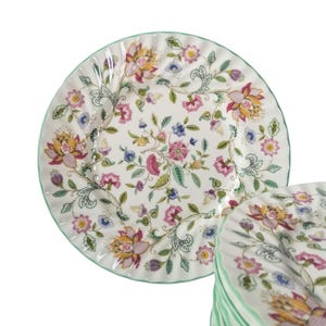 Chintz China Dinner Plate Minton Haddon Hall *Single Plate - Multi Avail - Green Swirl English Country, Floral, Vintage Dinnerware Garden