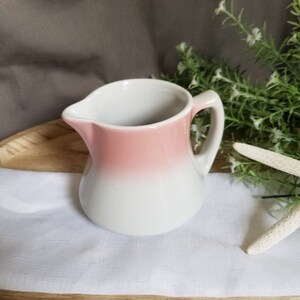 Large Creamer/ Milk Pitcher 16oz  Shenango China USA Pink & White Restaurant Ware 1970s Hotel Diner Ware Duquesne Shape Tea Party Coffee Bar
