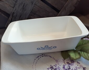 Vintage Corningware Cornflower Blue & White Loaf Pan 2qt Bakeware Ovenware P-315 - Traditional Cozy Coastal Cottage