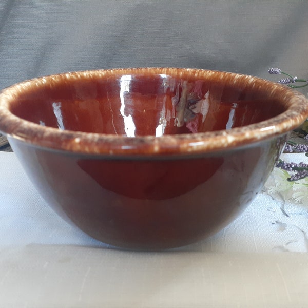 Vintage Hull Pottery Mirror Brown Drip 6" Mixing Bowl - 1960-85 House & Garden, Mirror Small Bowl, Bakeware, Oven Ware, Cottage Core