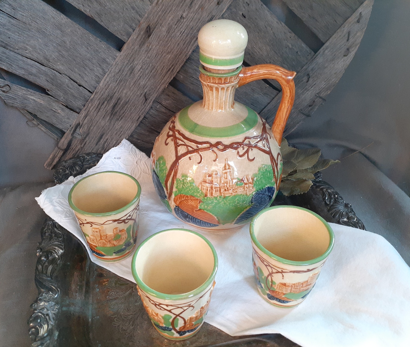 Vintage Tashiro Shoten Japan Decanter Set feat. Castles Etsy