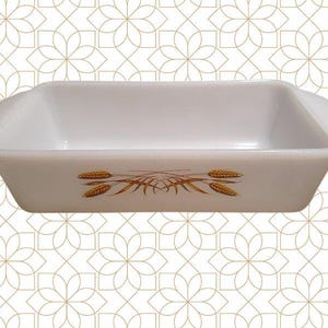 Vintage Fire King Loaf Pan: Anchor Hocking Wheat Pattern Bakeware