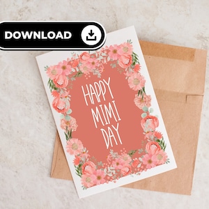 Druckbare Karte Mimi, Karte für Mimi, digitale Muttertagskarte, Last Minute Mom Karte
