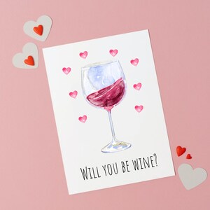 ¿Serás vino?, Tarjeta divertida de San Valentín, Tarjeta de San Valentín con vino, Tarjeta para ella, Tarjeta para él, Día de San Valentín