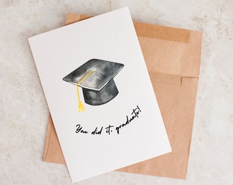 You Did It Graduate, Graduation Card, College Graduation, High School Graduation, Card For Graduation, Graduate, 2024 Graduate