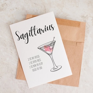 Funny Sagittarius Card, Sagittarius Gift, Birthday Card, Astrology