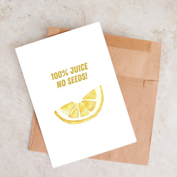 100% Juice, Funny Vasectomy Card, Card For Vasectomy, No Swimmers, Card For Him