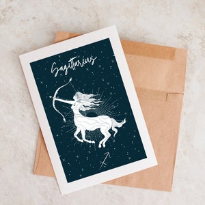 Unique Birthday Card, Sagittarius Birthday, Card For Sagittarius, Sagittarius Card, Astrology Card, Sagittarius, Astrology Gift