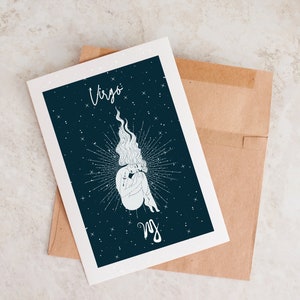 Einzigartige Geburtstagskarte, Sternzeichen Geburtstagskarte, Jungfrau Karte, Jungfrau Geburtstagskarte, Astrologie Karte, Jungfrau Geschenk