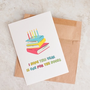 One For The Books, Tarjeta de feliz cumpleaños, Cumpleaños de amante de los libros, Tarjeta con libro, Tarjeta de cumpleaños