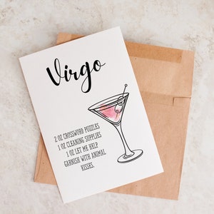 Cartão de aniversário de Virgem, Cartão para Virgem, Cartão de aniversário engraçado, Cartão de aniversário exclusivo, Virgem, Presente de aniversário, Astrologia