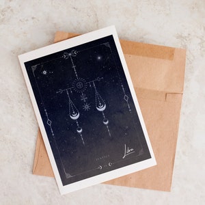 Carte d'anniversaire unique, carte d'anniversaire tarot, carte d'anniversaire Balance, carte pour Balance, Balance, anniversaire astrologie