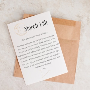 Tarjeta de cumpleaños única, tarjeta personalizada del día, tarjeta de cumpleaños personalizada, tarjeta de cumpleaños astrológica, tarjeta para cumpleaños, zodíaco