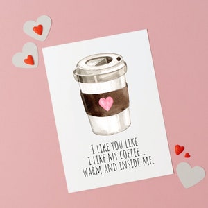 I Like You Like I Like My Coffee, Naughty Valentine's Card, Sexy Anniversary Card, Coffee Lover Card, Valentine's Day