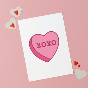 Xoxo-valentijnskaart, kaart voor Valentijnsdag, kaart voor vriend, kaart voor vriendin, snelle verzending, jubileumcadeau
