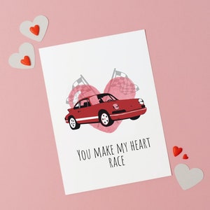 Me aceleras el corazón, tarjeta de aniversario, tarjeta para él, tarjeta para el marido, regalo de San Valentín para el coche