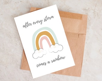 Card For Rainbow Baby, After Every Storm Comes A Rainbow, New Baby Card, Thinking Of You Card, Card For Hard Times, Pregnancy