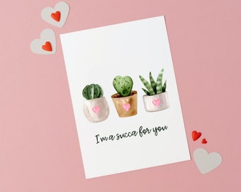 Funny Succulent Valentine's Card: Plant Lover Anniversary Card
