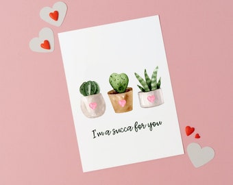 Cute Valentine's Card, Funny Anniversary Card, Card For Plant Lover, Card For Wife, Card For Husband, Valentine's Day