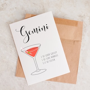 Biglietto di compleanno Gemelli, biglietto divertente Gemelli, biglietto per Gemelli, regalo per Gemelli, biglietto di astrologia, Gemelli, compleanno