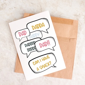 Papá, ¿puedo tomar un refrigerio?, Tarjeta divertida para papá, Día del padre, Tarjeta para papá, Regalo para papá