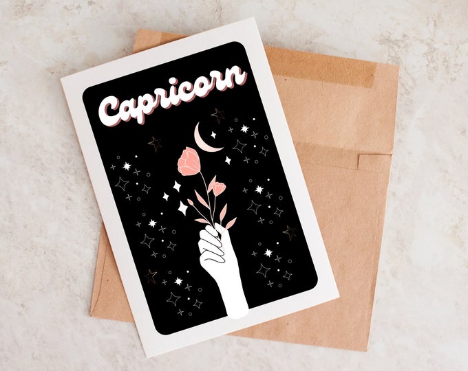 Capricorn Birthday Card: Astrology Zodiac Gift