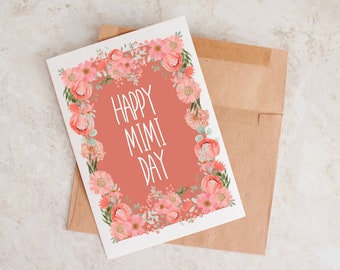Happy Mimi Day, Card For Mimi On Mother's Day, Gift For Mimi, Mimi Mother's Day Gift