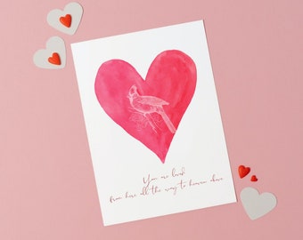 Tarjeta de condolencias del Cardenal: Eres amado, tarjeta de San Valentín del Cielo