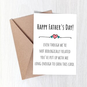 Happy Father's Day Card voor stiefvader, kaart voor stiefvader, kaart voor Vaderdag, grappige Vaderdagkaart