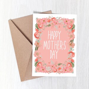 Carte florale de fête des mères, carte de composition florale pour maman, carte pour maman, carte de fête des mères, cadeau pour maman