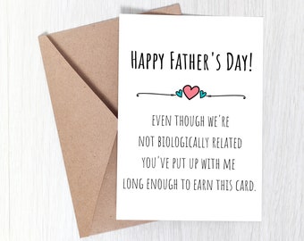 Happy Father's Day Card For Step Dad, Card For Step Dad, Card For Father's Day, Funny Father's Day Card