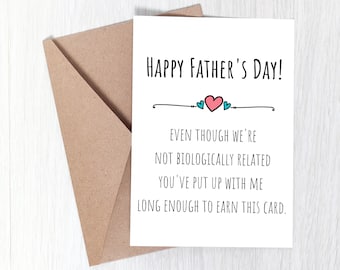 Happy Father's Day Card For Step Dad, Card For Step Dad, Card For Father's Day, Funny Father's Day Card