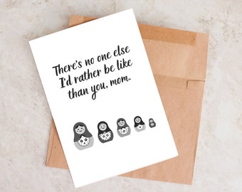 Funny Mother's Day Card, Matryoshka dolls Card, Mother's Day Card, Card For Mom